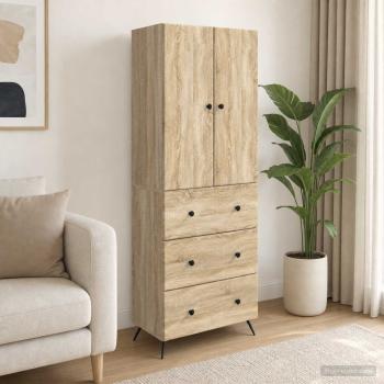ARDEBO.de - Schrankset 2 stk. 66 x 34,5 x 90 cm Holzwerkstoff Sonoma-Eiche