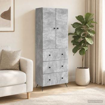 ARDEBO.de - Schrankset 2 stk. 66 x 34,5 x 90 cm Holzwerkstoff Betongrau