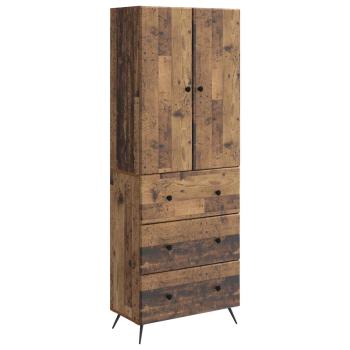 Schrankset 2 stk. 66 x 34,5 x 90 cm Holzwerkstoff Altholz