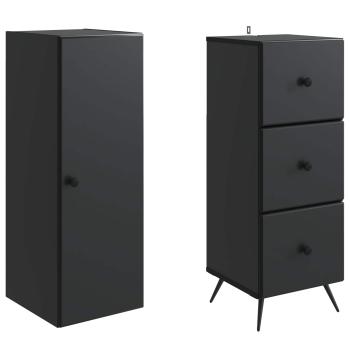 Schrankset 2 stk. 34,5 x 34,5 x 90 cm Holzwerkstoff Schwarz