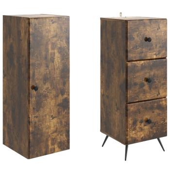 Schrankset 2 stk. 34,5 x 34,5 x 90 cm Holzwerkstoff