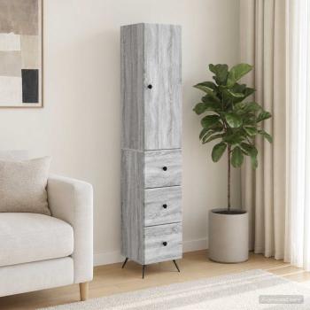 ARDEBO.de - Schrankset 2 stk. 34,5 x 34,5 x 90 cm Holzwerkstoff Sonoma-Grau