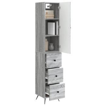 Schrankset 2 stk. 34,5 x 34,5 x 90 cm Holzwerkstoff Sonoma-Grau