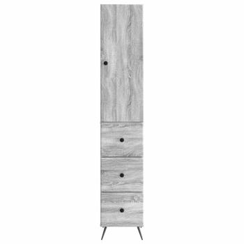 Schrankset 2 stk. 34,5 x 34,5 x 90 cm Holzwerkstoff Sonoma-Grau