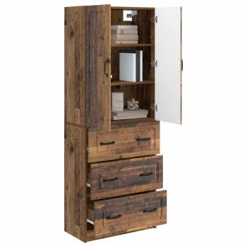 Schrankset 2 stk. 66 x 34,5 x 87 cm Holzwerkstoff Altholz