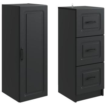 Schrankset 2 stk. 33 x 34,5 x 87 cm Holzwerkstoff Schwarz