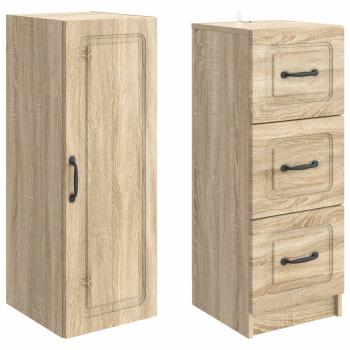 Schrankset 2 stk. 33 x 34,5 x 87 cm Holzwerkstoff Sonoma-Eiche