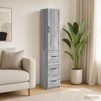 ARDEBO.de - Schrankset 2 stk. 33 x 34,5 x 87 cm Holzwerkstoff Sonoma-Grau