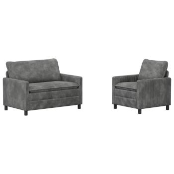 Sofa Set 2 stk. Hellgrau Polyester