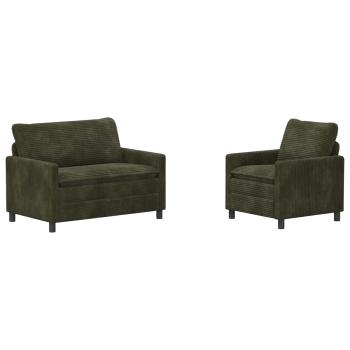 Sofa Set 2 stk. Grün Polyester