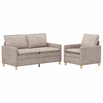 Sofa Set 2 stk. Beige Polyester