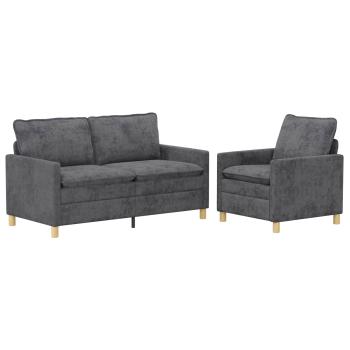 Sofa Set 2 stk. Dunkelgrau Polyester