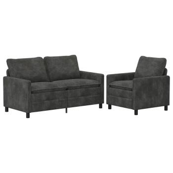 Sofa Set 2 stk. Anthrazit Polyester