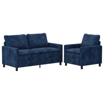 Sofa Set 2 stk. Marineblau Polyester