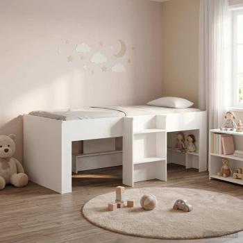 ARDEBO.de - Hochbett für Kinder Weiß 80 x 200 cm Holzwerkstoff