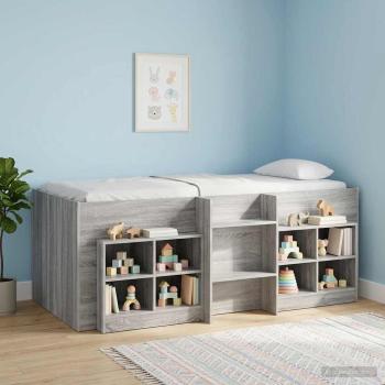 Hochbett für Kinder Sonoma-Grau 80 x 200 cm Holzwerkstoff