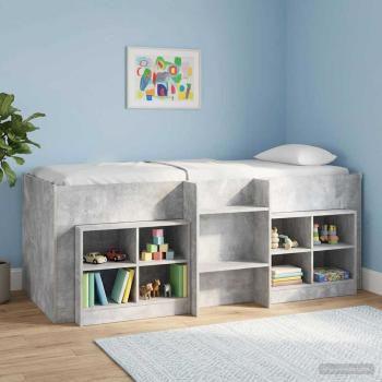 Hochbett für Kinder Betongrau 90 x 200 cm Holzwerkstoff