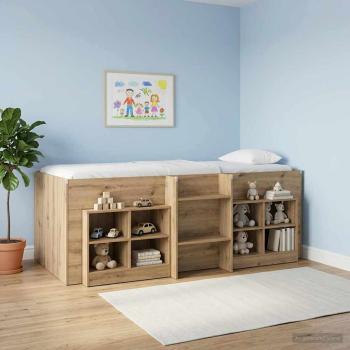 Hochbett für Kinder Artisan-Eiche 90 x 200 cm Holzwerkstoff