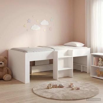 ARDEBO.de - Hochbett für Kinder Weiß 98,5 x 200 cm Holzwerkstoff