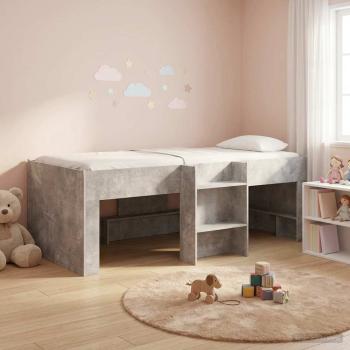 Hochbett für Kinder Betongrau 98,5 x 200 cm Holzwerkstoff
