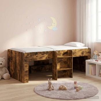 ARDEBO.de - Hochbett für Kinder Raucheiche 98,5 x 200 cm Holzwerkstoff