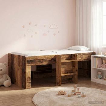 ARDEBO.de - Hochbett für Kinder Altholz 98,5 x 200 cm Holzwerkstoff