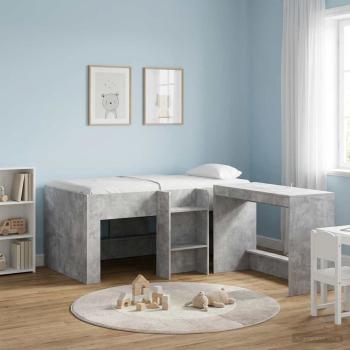 Hochbett für Kinder Betongrau 80 x 160 cm Holzwerkstoff