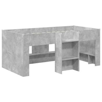 Hochbett für Kinder Betongrau 80 x 160 cm Holzwerkstoff