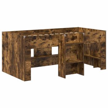 Hochbett für Kinder Räuchereiche 80 x 160 cm Holzwerkstoff
