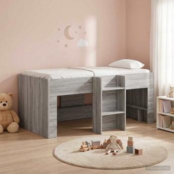 Hochbett für Kinder Sonoma-Grau 80 x 160 cm Holzwerkstoff