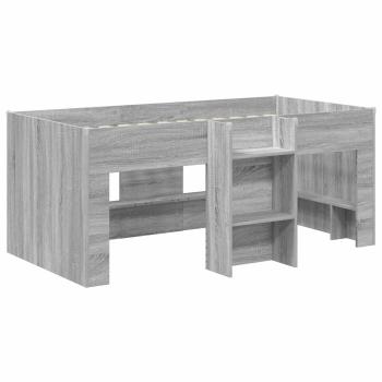 Hochbett für Kinder Sonoma-Grau 80 x 160 cm Holzwerkstoff