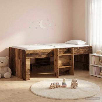 ARDEBO.de - Hochbett für Kinder Altholz 90 x 190 cm Holzwerkstoff
