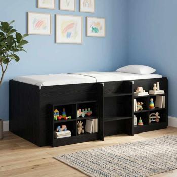 ARDEBO.de - Hochbett für Kinder Schwarze Eiche 75 x 190 cm Holzwerkstoff