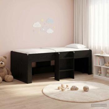 Hochbett für Kinder Schwarze Eiche 75 x 190 cm Holzwerkstoff