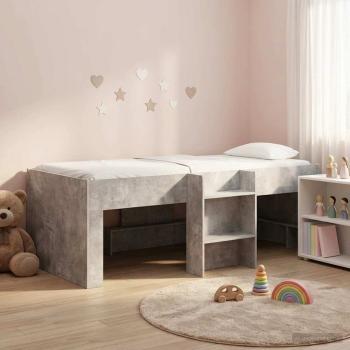 Hochbett für Kinder Betongrau 75 x 190 cm Holzwerkstoff