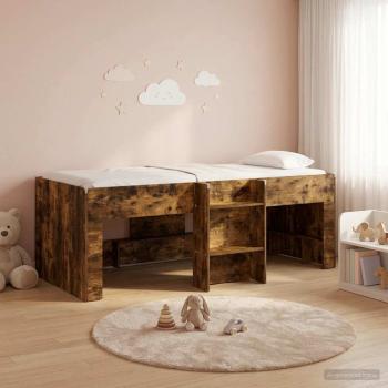 Hochbett für Kinder Raucheiche 75 x 190 cm Holzwerkstoff