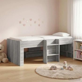ARDEBO.de - Hochbett für Kinder Sonoma-Grau 75 x 190 cm Holzwerkstoff