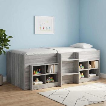 Hochbett für Kinder Sonoma-Grau 75 x 190 cm Holzwerkstoff