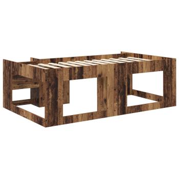 Kinderbettgestell mit Stauraum Altholz 80 x 200 cm