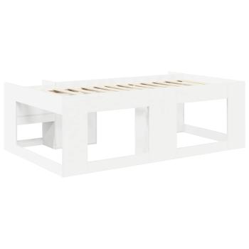 Kinderbettgestell mit Stauraum Weiß 90 x 200 cm Holzwerkstoff