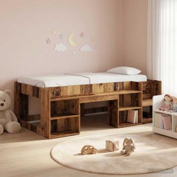 ARDEBO.de - Kinderbettgestell mit Stauraum Altholz 98,5 x 200 cm