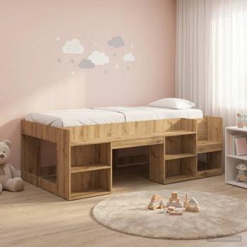 ARDEBO.de - Kinderbettgestell mit Stauraum Artisan-Eiche 98,5 x 200 cm