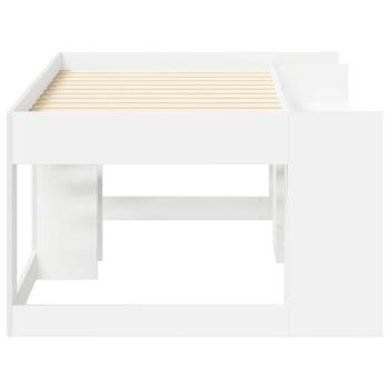 Kinderbettgestell mit Stauraum Weiß 80 x 160 cm Holzwerkstoff