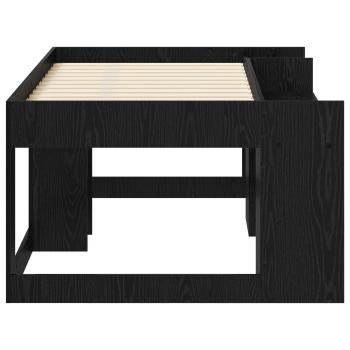 Kinderbettgestell mit Stauraum Schwarz Eichen-Optik 80 x 160 cm