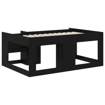 Kinderbettgestell mit Stauraum Schwarz Eichen-Optik 80 x 160 cm