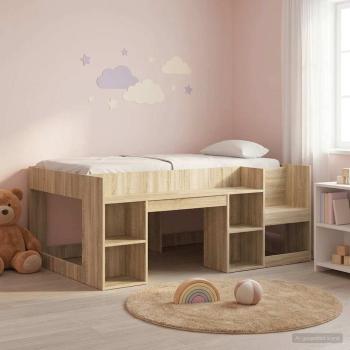 ARDEBO.de - Kinderbettgestell mit Stauraum Sonoma-Eiche 80 x 160 cm
