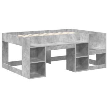 Kinderbettgestell mit Stauraum Betongrau 80 x 160 cm