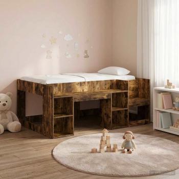 ARDEBO.de - Kinderbettgestell mit Stauraum Räuchereiche 80 x 160 cm