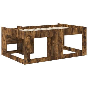 Kinderbettgestell mit Stauraum Räuchereiche 80 x 160 cm