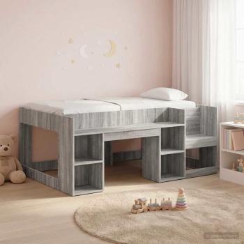 ARDEBO.de - Kinderbettgestell mit Stauraum Sonoma-Grau 80 x 160 cm